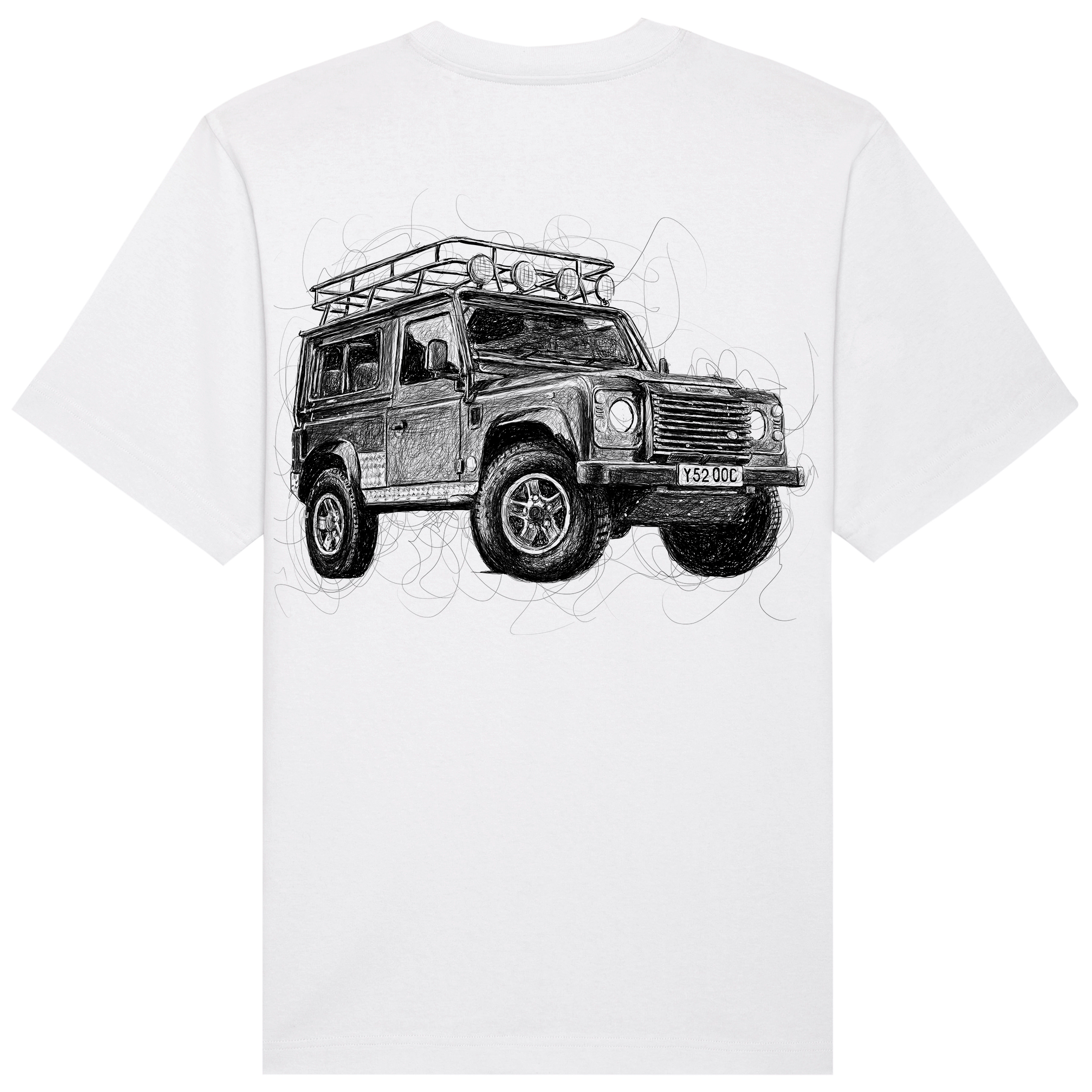 Defender Relaxed Fit Tee Black Print