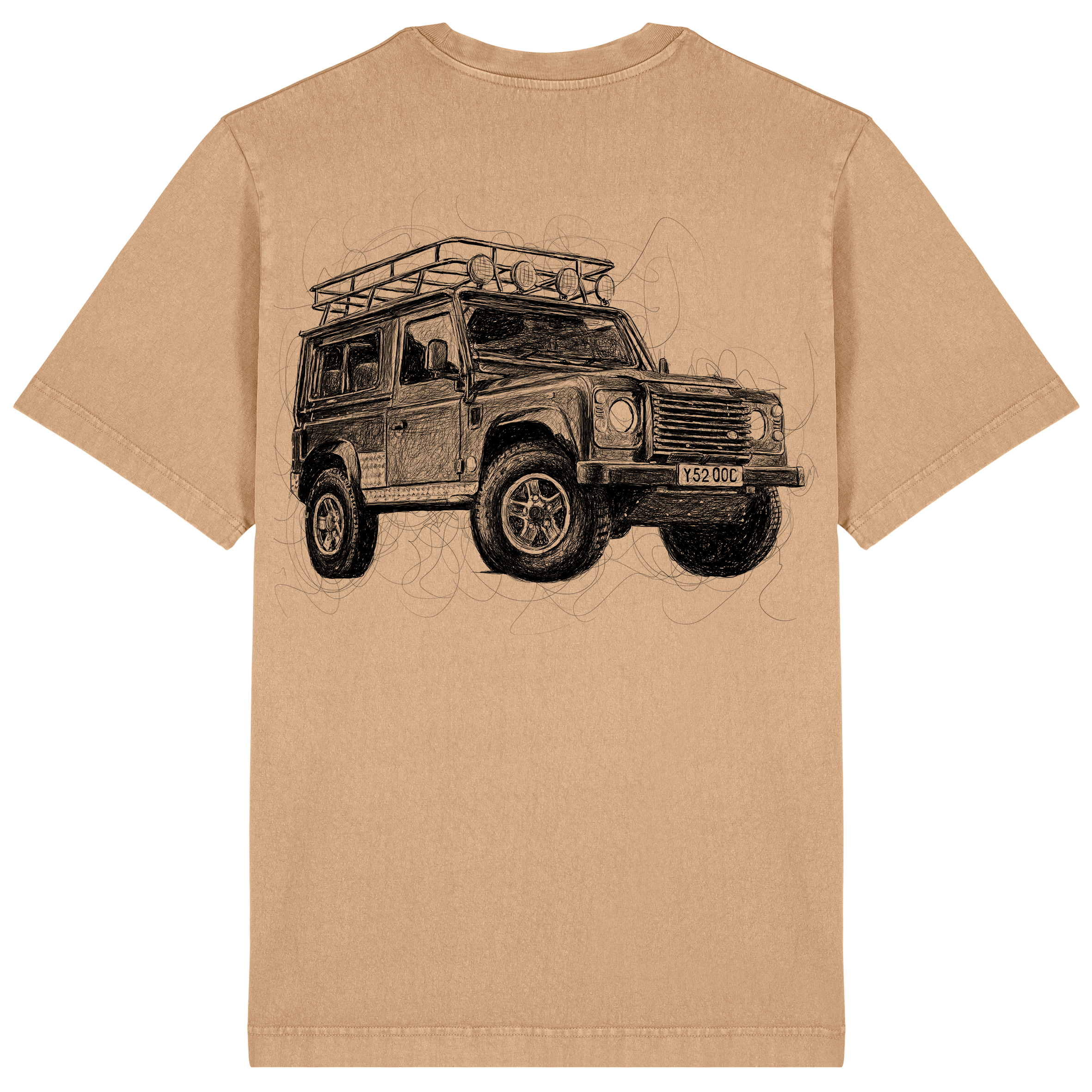 Defender Relaxed Fit Tee Black Print
