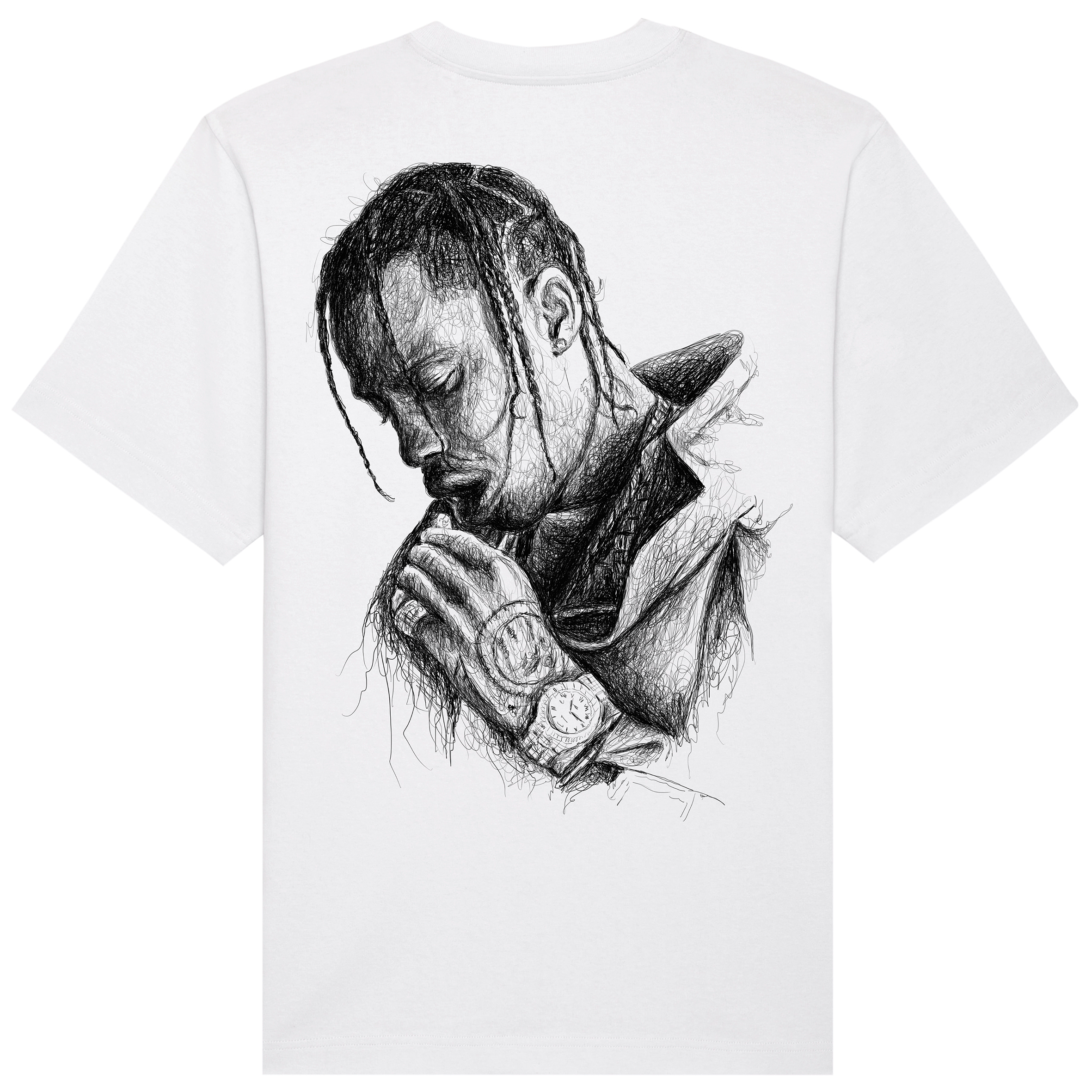 Travis Relaxed Fit Tee Black Print