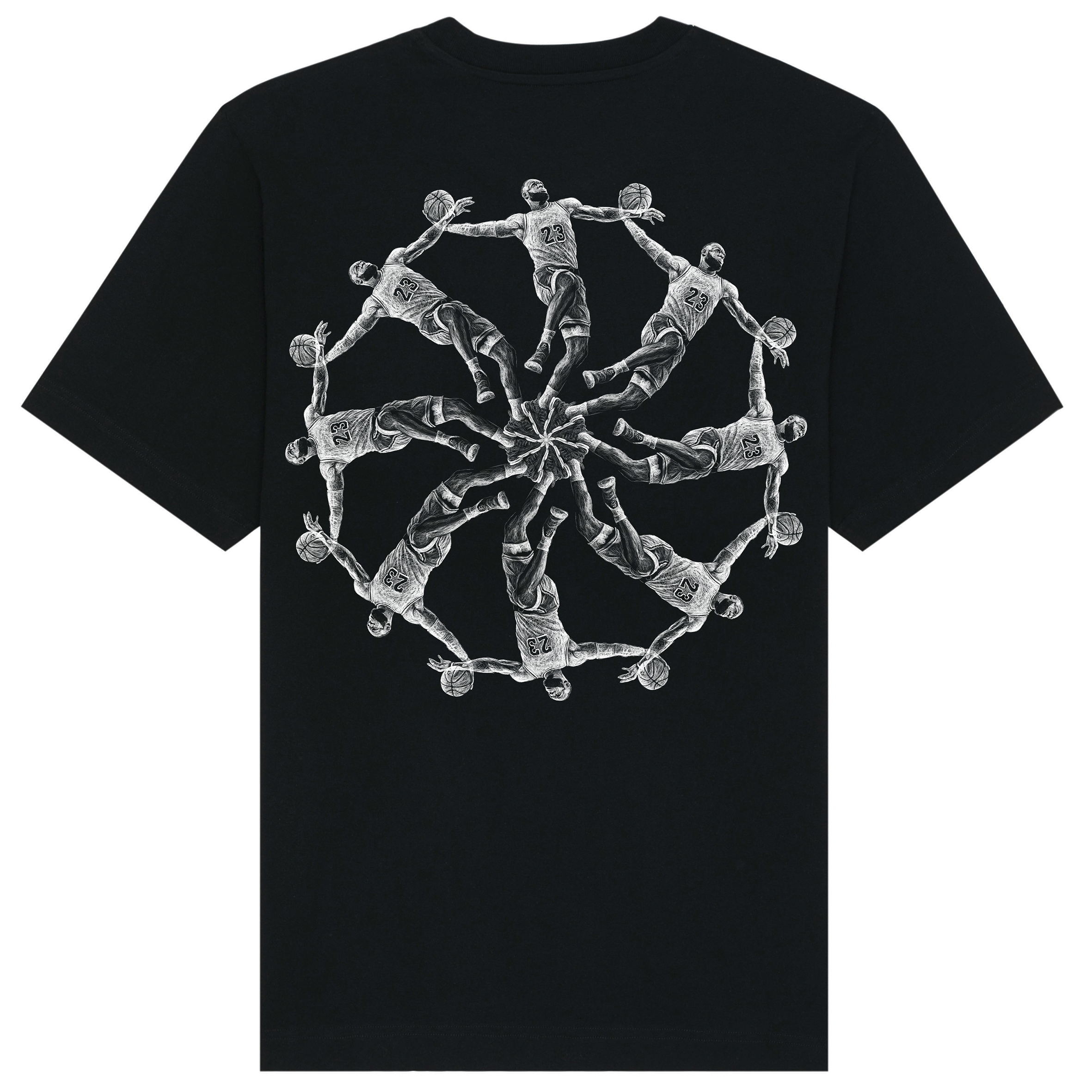 James Spiral Relaxed Fit Tee White Print
