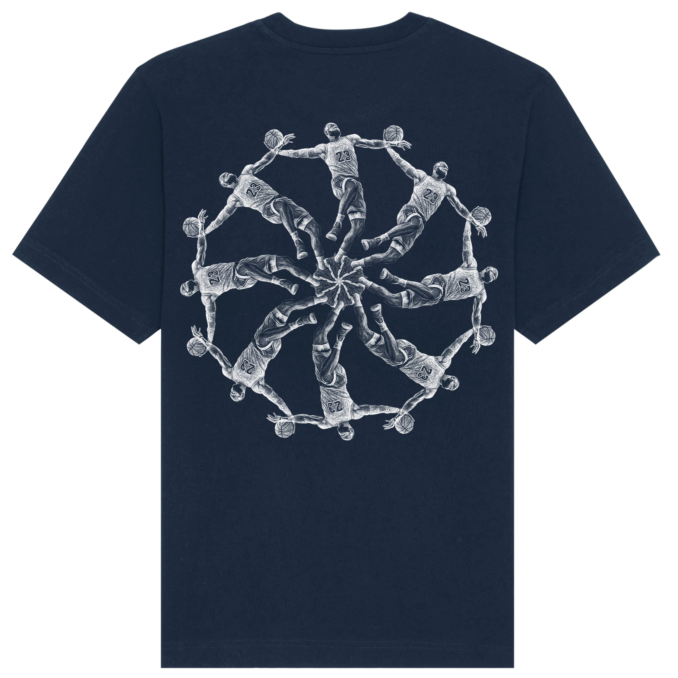 James Spiral Relaxed Fit Tee White Print