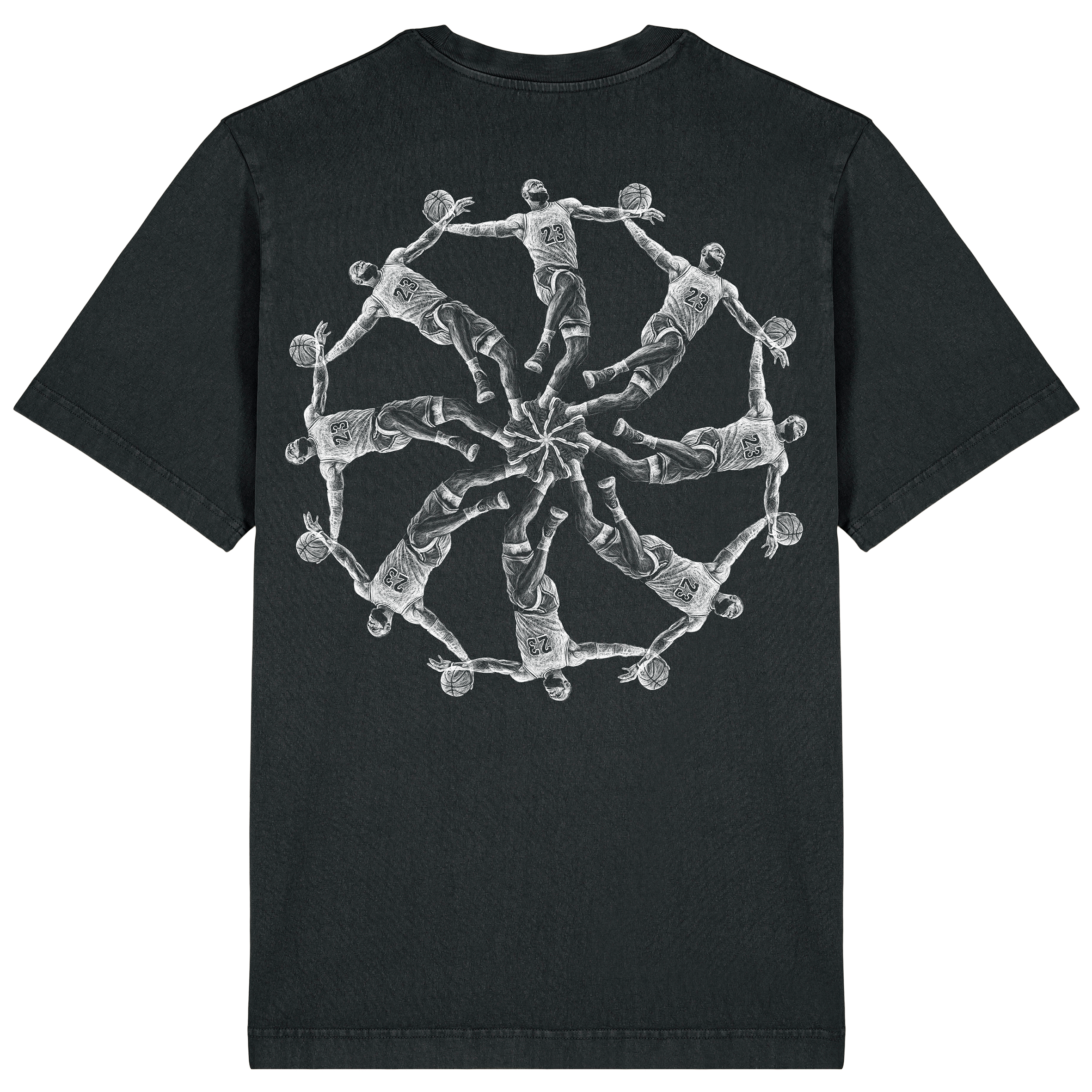 James Spiral Relaxed Fit Tee White Print