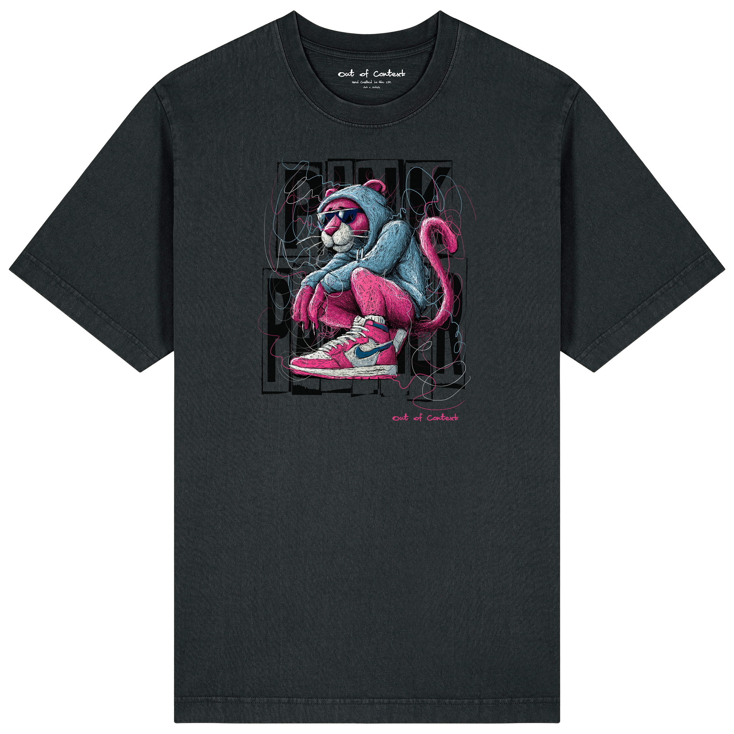 Panther TXT Relaxed Fit Tee | Black Logo