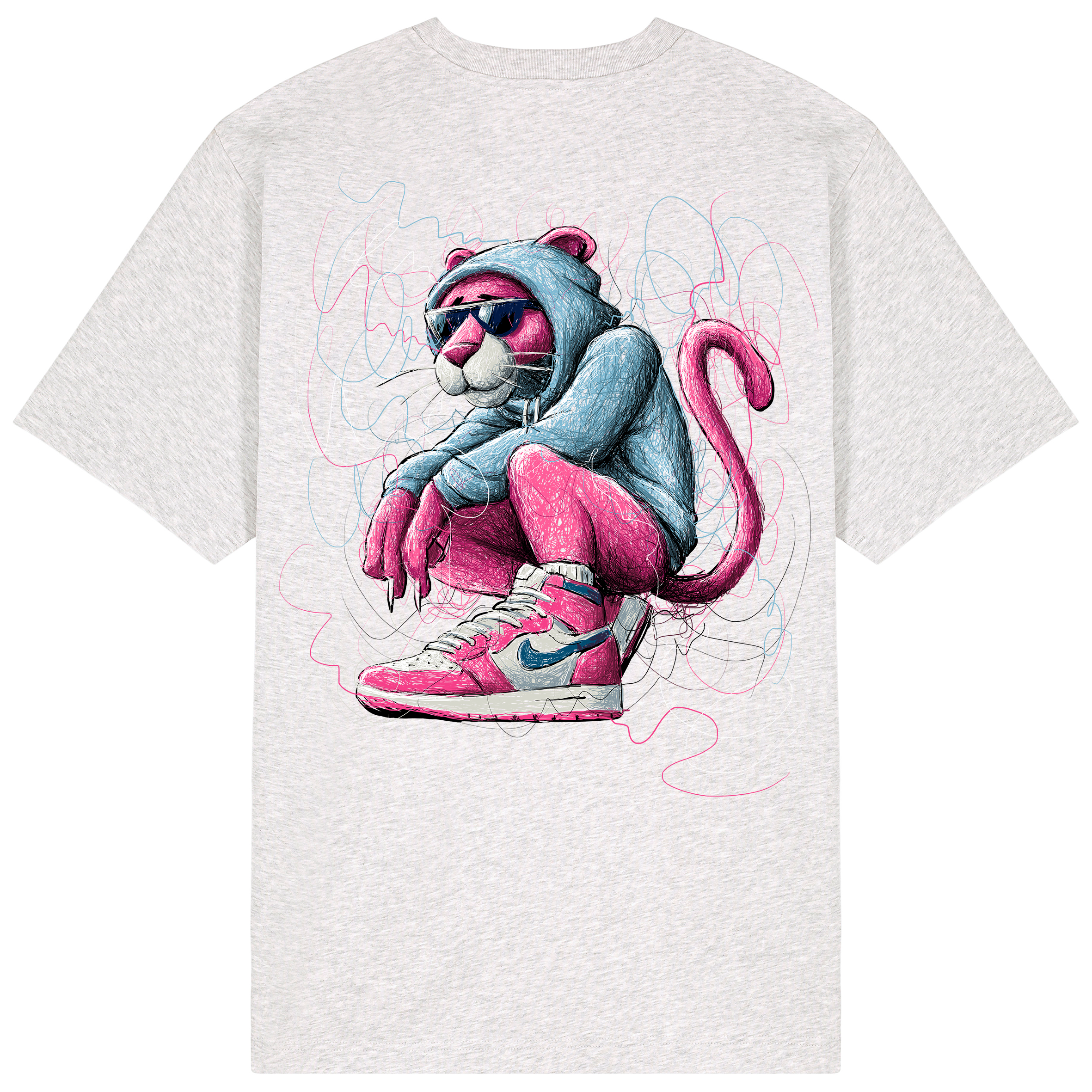 Panther Relaxed Fit Tee | Black Logo