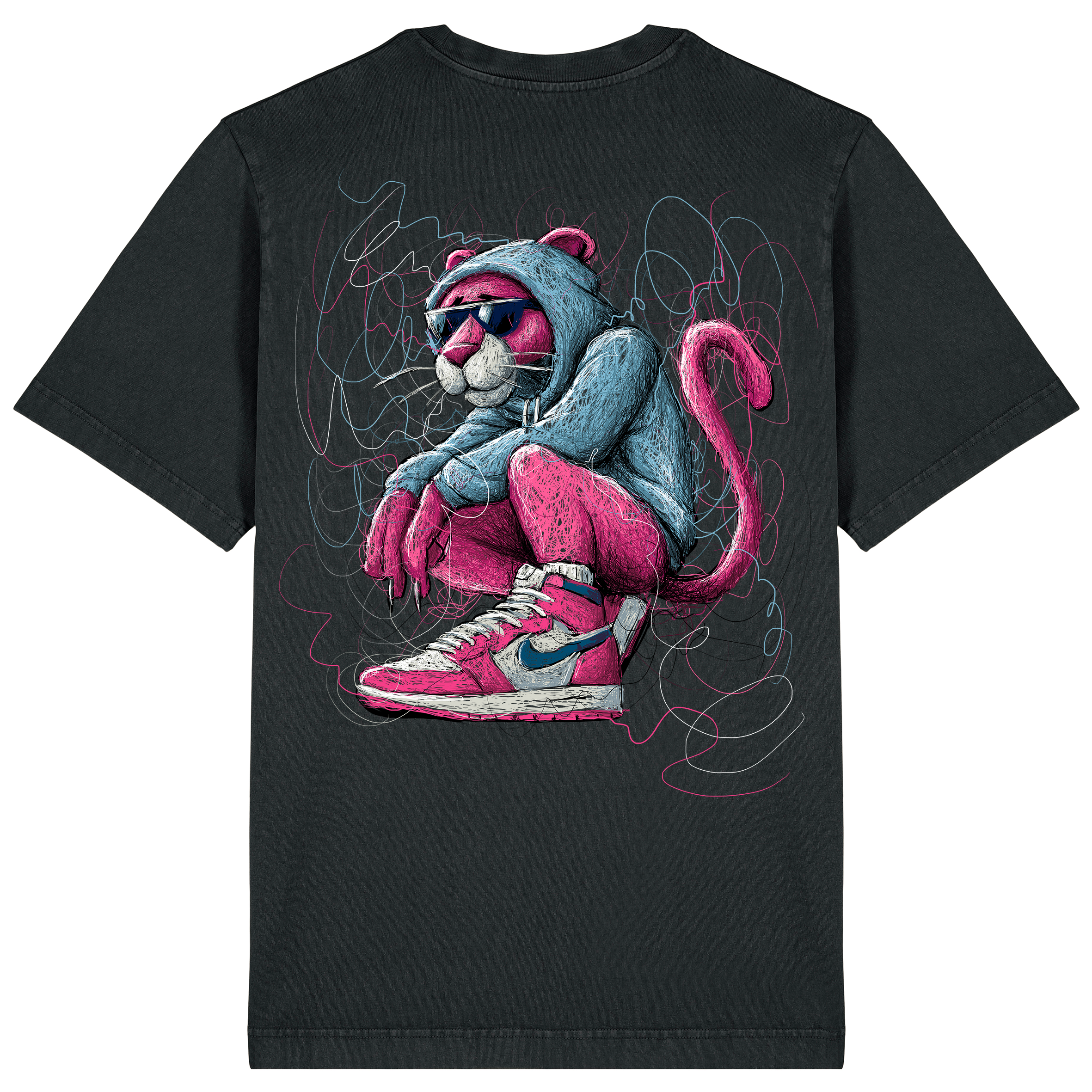 Panther Relaxed Fit Tee | Black Logo