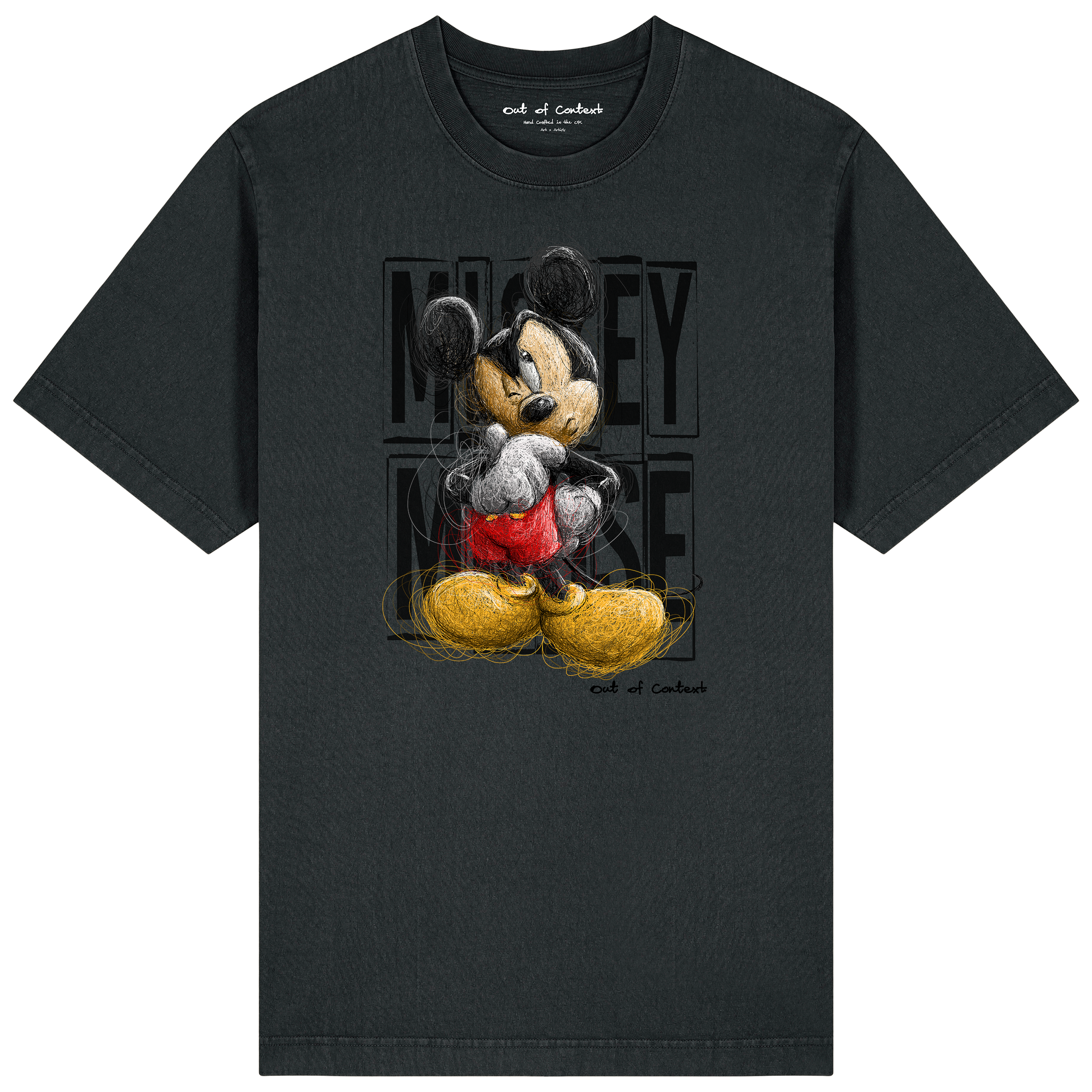 Mickey TXT Relaxed Fit Tee | Black Logo