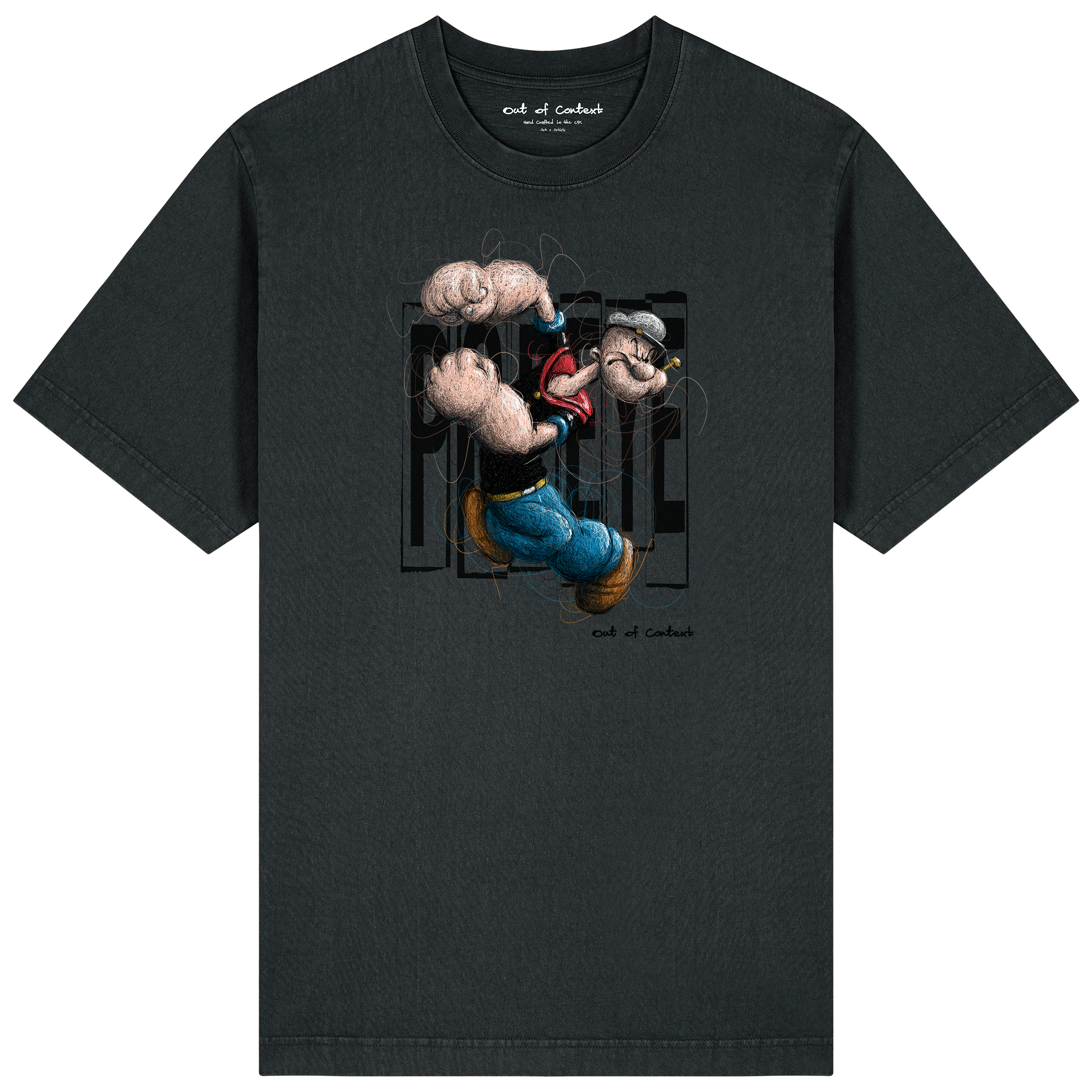 Popeye TXT Relaxed Fit Tee | Black Logo